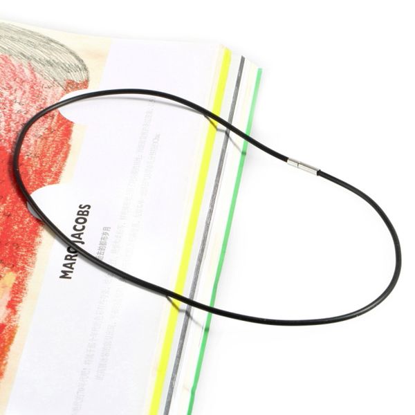 

1pcs 100% brand new and mens womens black rubber stainless steel link cord necklace chain, Silver