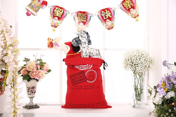 

новый холст рождественский подарок хранения висит мешок утолщенной хлопок окружающей среды санта-клаус мешок оленей расслоение конфеты шнуро