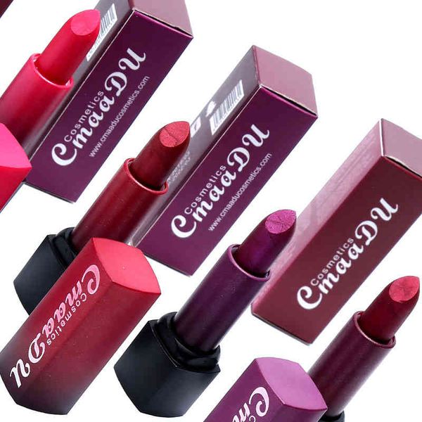 CmaaDu 4 colori rossetto in metallo opaco impermeabile velluto a lunga durata Lucidalabbra glitter rosa rosso duraturo diamante lucidalabbra trucco 120 pz / lotto