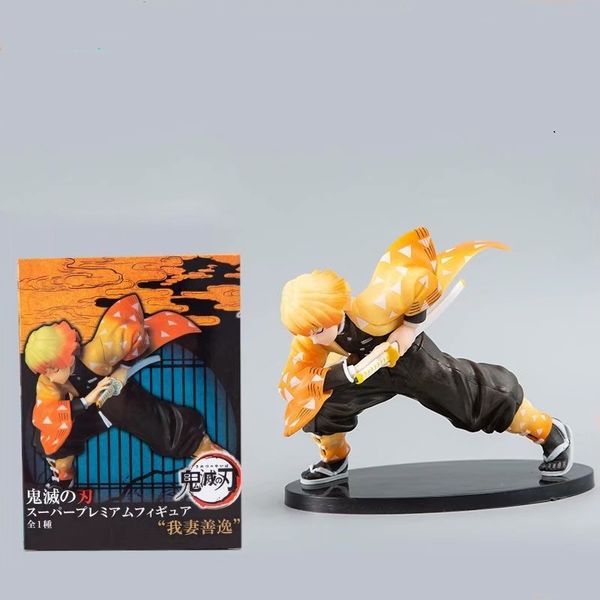 

2020 14cm demon slayer kimetsu no yaiba agatsuma zenitsu anime figure demon slayer pvc action figure toys gift t200603