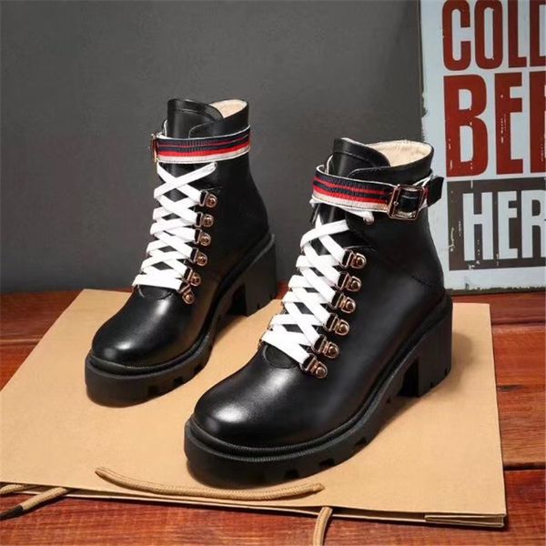 

women martin boots calfskin leather spikes rivet boot lace up ankle bottes booties au-dessus bottines boots for women 19, Black