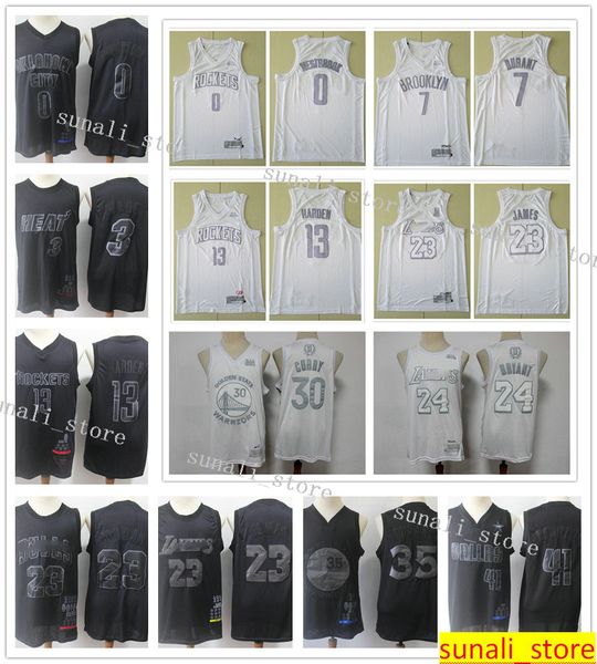 

2019 2020 mvp jerseys lebron 23 james 13 harden stephen 30 curry kevin 7 durant russell 0 westbrook michael lillard nowitzki bryant 3 wade, Black;red