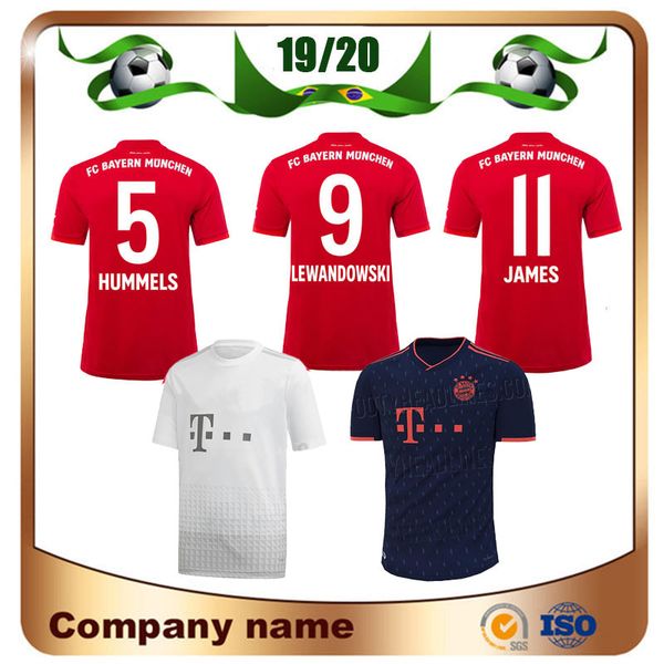 

19/20 bayern munich 25 muller soccer jersey 2019 home red lewandowski robben james soccer shirt away gotze ribery 3rd football uniform sales, Black;yellow