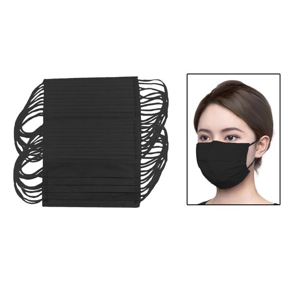 

50pieces black disposable anti dust mask breathable air fog respirators