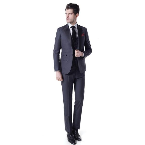 

men's suits & blazers 2021 black men suit 3 pieces (jacket+vest+pants) lapel groom tuxedos wedding slim fit for party prom, White;black
