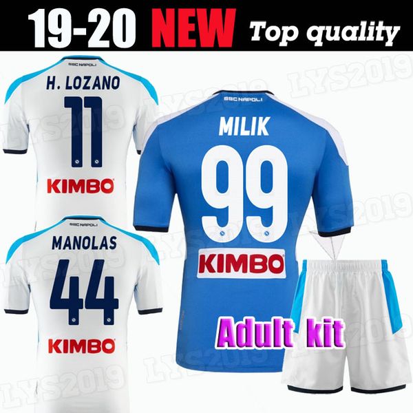 

взрослые 19 20 napoli футбол джерси дома 2019 рубашки футбола 2020 naples zieliński гамшик insigne mertens кальехон player rog, Black