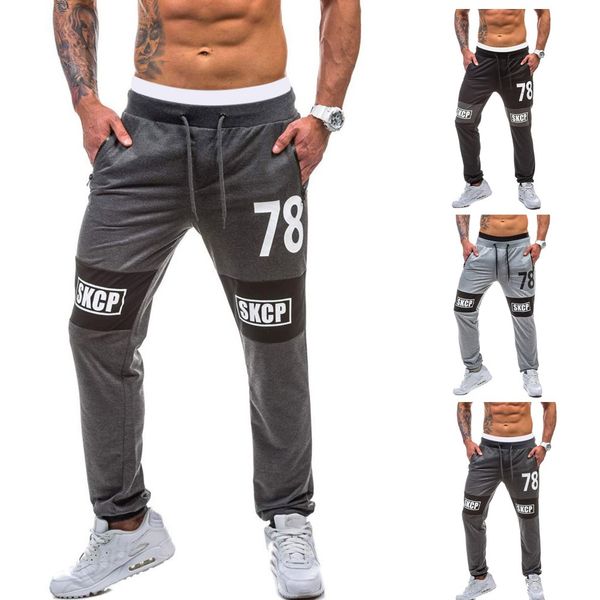 

autumn winter joggers fashion new men sport gym fitness jogging elastic stretchy bodybuilding sweatpants trousers z0312, Black