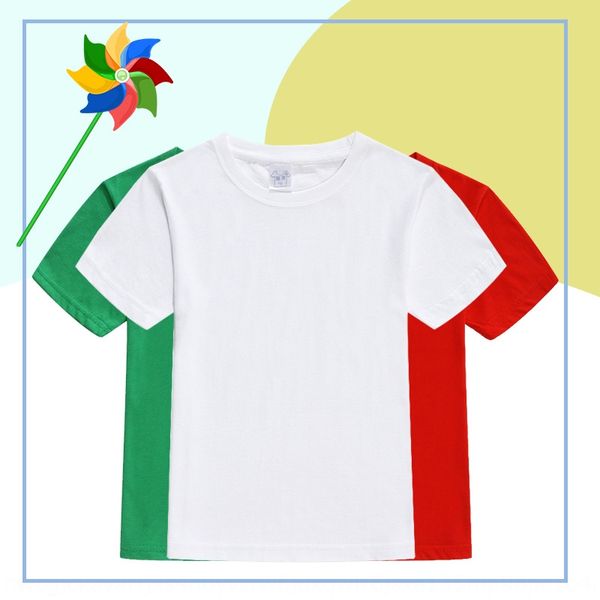 

2019 children's advertising polyester cotton white white t- shirt t-shirt printing kindergarten short-sleeved class clothes, Blue