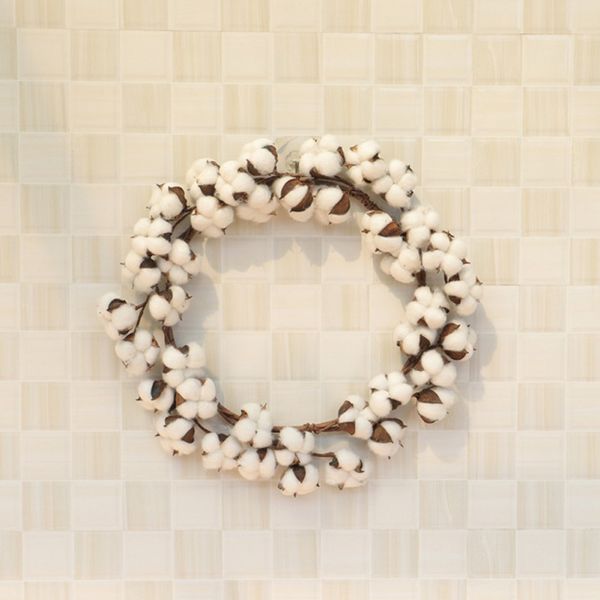 

новый хлопок сухие цветы венок партия фестиваль свадебные украшения ручной работы ротанг венки декор рождественский венок домашнего декора