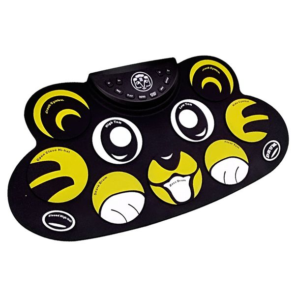 

sews-cartoon holiday gift portable electronic roll up drum pad kit silicon foldable with stick us plus