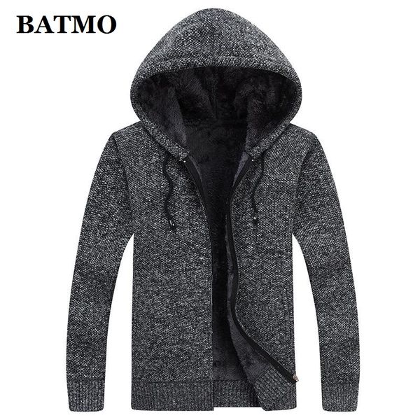 

batmo 2019 new arrival autumn hooded sweaters men,men's sweatercoat ,plus-size -xxxl,9802, White;black