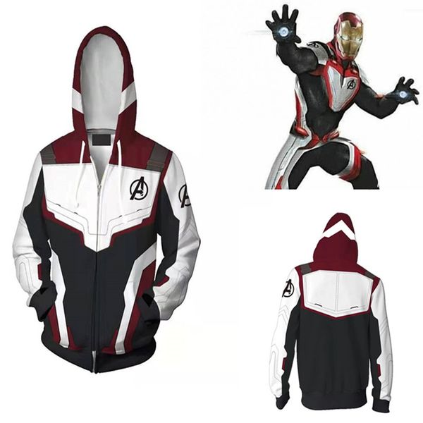 

marvel the 4 endgame quantum realm cosplay costume hoodies men hooded zipper end game sweatshirt jacket, Black