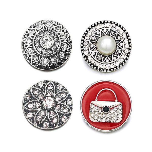 

w419 crystal 3d 18mm 20mm metal snap button for bracelet necklace interchangeable jewelry women accessorie findings