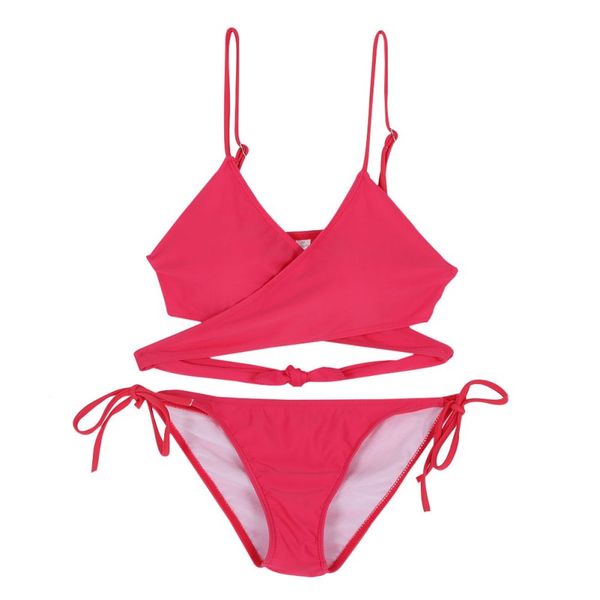 

women's bandage set push-up padded bra swimsuit bathing swimwear, Red;black