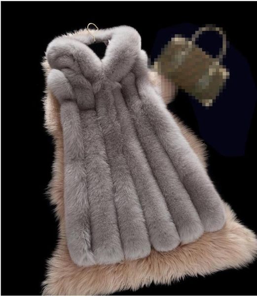 

winter artificial vest new arrival fashion women import coat fur vest high-grade faux fur coat long plus size s-4xl, Black
