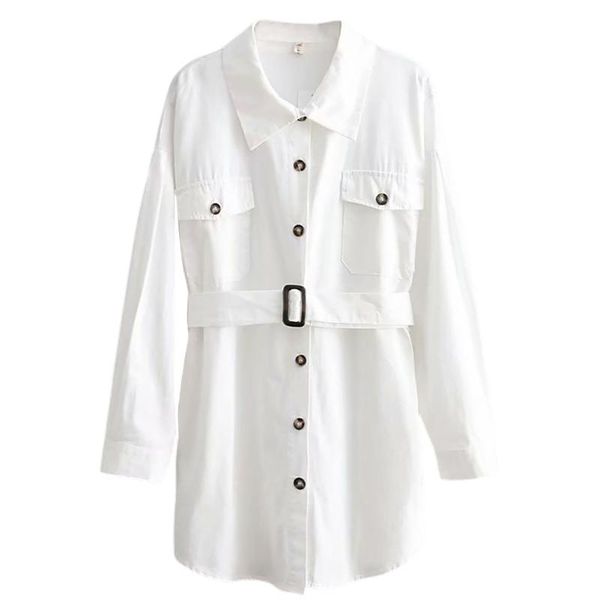 

pocket autumn winter single breasted with waist belt women coat streetwear fashion slim fit lapel neck casual long sleeve solid, Tan;black