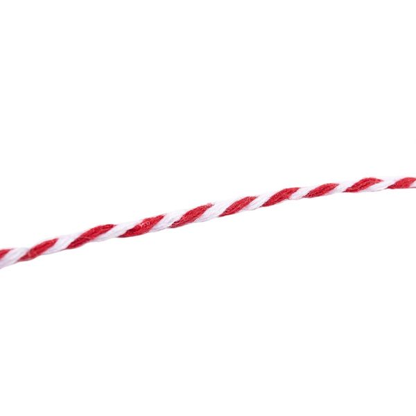

100m/roll 1.5-2mm cotton twine stripe line for wedding party favour gift craft package supplies(red+white