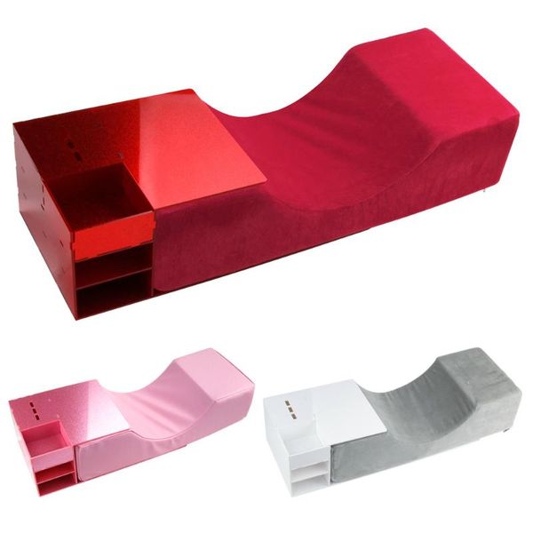 Cuscino per estensione ciglia con supporto per organizer in acrilico per innesto di ciglia, cuscino per ciglia con curva ergonomica in memory foam, trucco