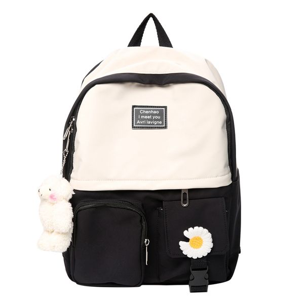 

девушки нейлоновый рюкзак мини-сумки на ремне, моды daisy небольшой рюкзак с наушников женщин отверстия с медведем pandent