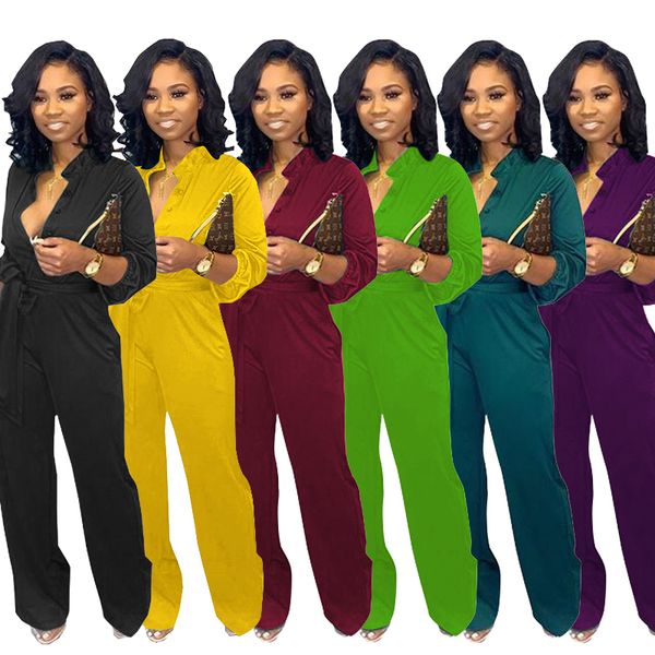 

25cm602 fashion casual stand-up collar long-sleeved cardigan strap piece pants women's jumpsuits & rompers loose and comfortable, Black;white