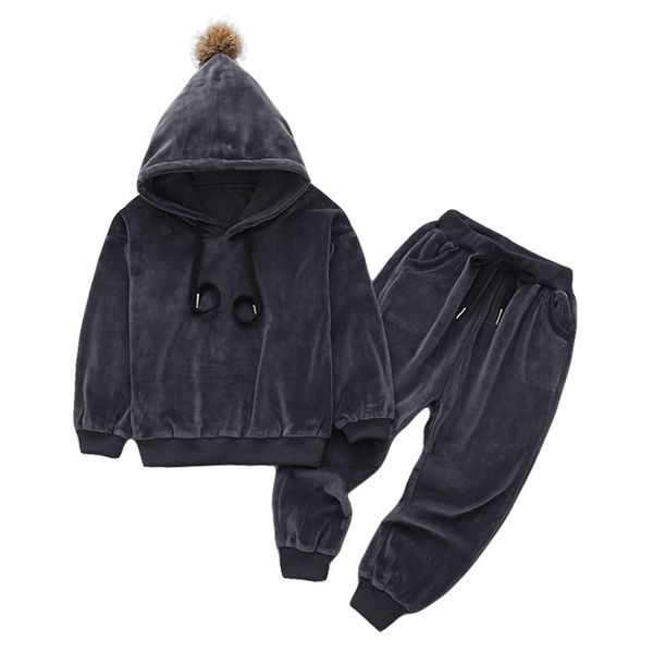 

children clothing 2018 autumn winter girls clothes hoodies+pants outfit kids clothes boys tracksuit suit for girls clothing sets, White
