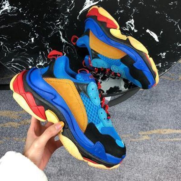 

2019 new dad fw retro triple s sneaker mens fashion vintage kanye west old grandpa trainers designer mens womens casual shoes d09, Black