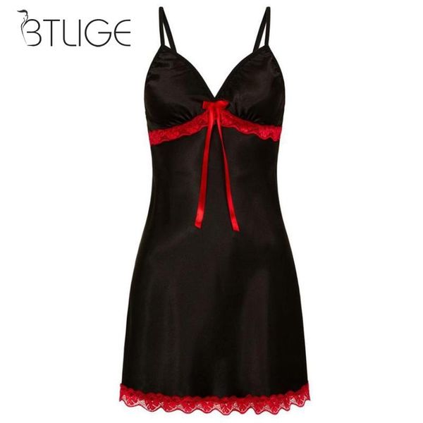 

women night dress sleeping dress lace bow lingerie babydoll seamless nightwear sleeping clothes underwear plus size, Black;red