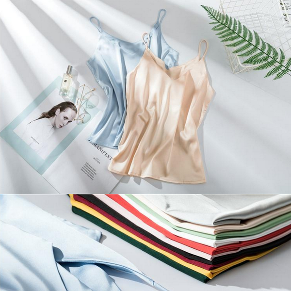 

spaghetti strap women halter v neck basic white cami sleeveless satin silk tank women's summer camisole plus size
