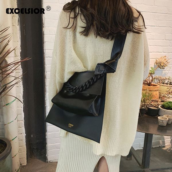 

excelsior bag women's leather crossbody bags pu solid handbag for female 2020 acrylic handle sac a main bolsa feminina