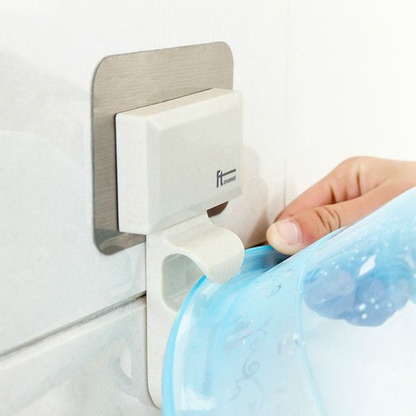 

1 pc storage hook wall washbasin hook kitchen creative without scar hanger bathroom strong wall hanging basin rack**d