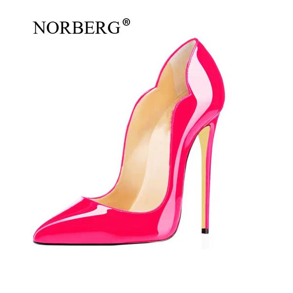 

norberg new ladies high heel women's shoes leopard tip woman party shoes office ladies wedding party size 34-45, Black