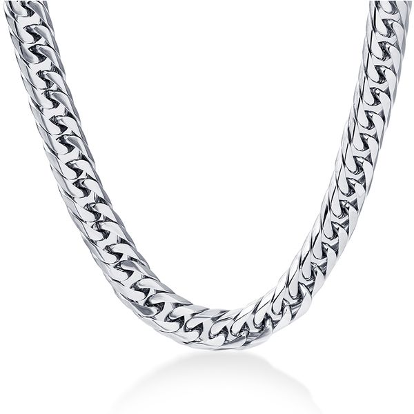 

niba 8mm wide men's necklace 24inch stianless steel silver plated men chain necklace,fashion jewelry t190702