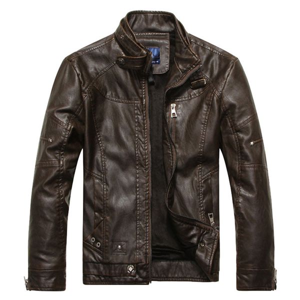 

men jacket motorcycle biker leather jackets mens jaqueta de couro masculina male leather windbreak coats chaqueta cuero hombre, Black