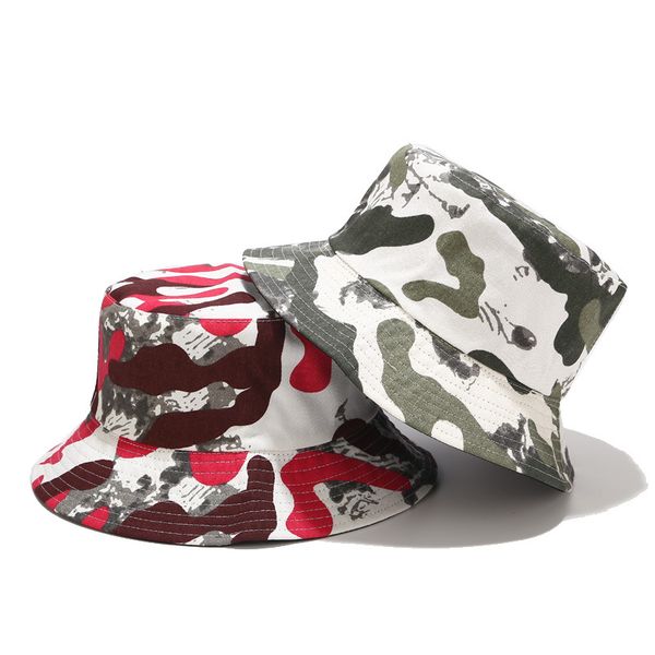 

2020 new men and women fisherman bucket hats selling camouflage double-sided basin caps spring and summer travel sun hats, Blue;gray