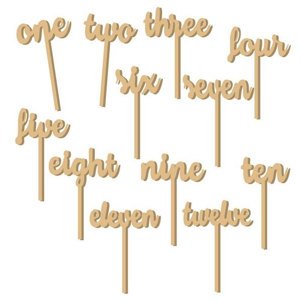 

12pcs one-twelve wooden table numbers on sticks for wedding party decoration