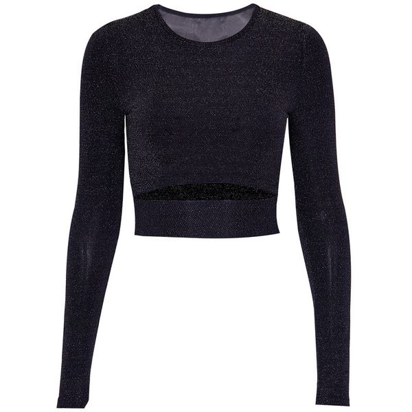 

clothing women's 2019 spring long-sleeved t-shirt sexy dew navel cropped fashion hollow long-sleeved short jacket slim t-shirt, White