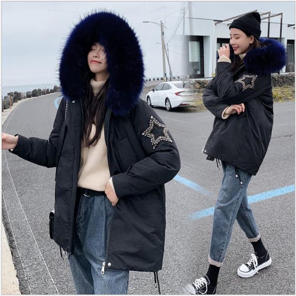 

women parka 2019 fashion winter jas women hooded wind -tight women's clothing warm short thicken winter coat 289, Black