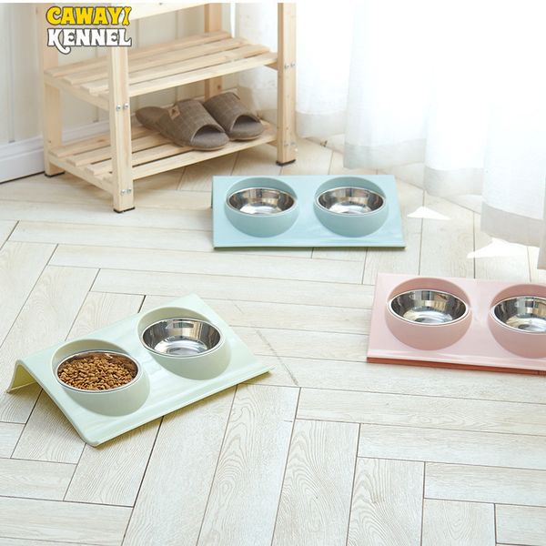 Cawayi Kennel Dog Feeder Drinking Bowls For Dogs Cats Pet Food