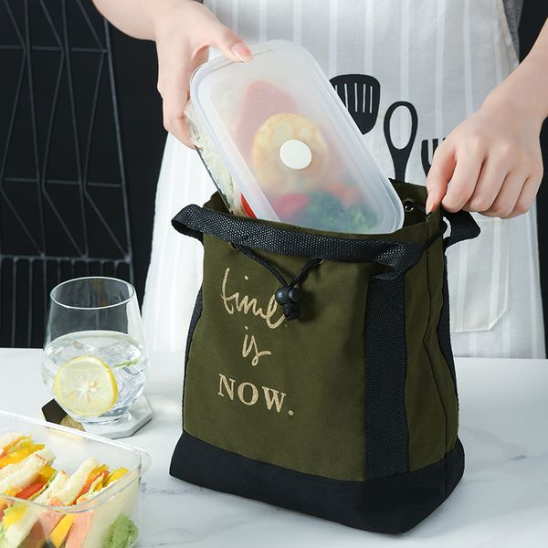 

lunch bag fashion portable for work for school insulation bag korean style thermal cooler picnic tote women kid, Blue;pink