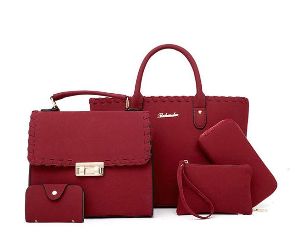 

women bag 5 piece set composite bag handle big capacity female weave handbag fashion shoulder bags purse ladies pu leather crossbody bag