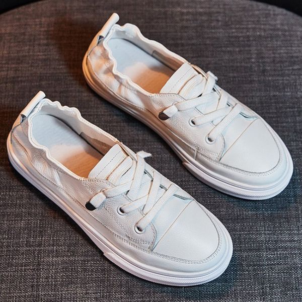 

2019 new women casual white shoes soft leather comfortable shoes women soild spring and autumn solid slip on flats xwd7669 cj191219, Black
