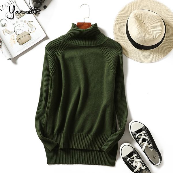 

yanueun turtleneck sweaters basic solid women split ends soft warm sweater pullovers autumn winter clothing, White;black