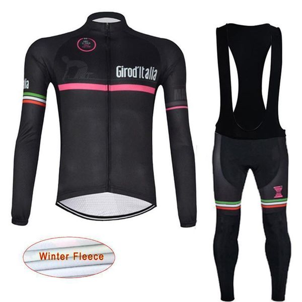 

2020 tour de italy team cycling jersey winter thermal fleece bib pants sets sportswear quick dry mtb bicycle clothing outdoo ropa ciclis, Black;red