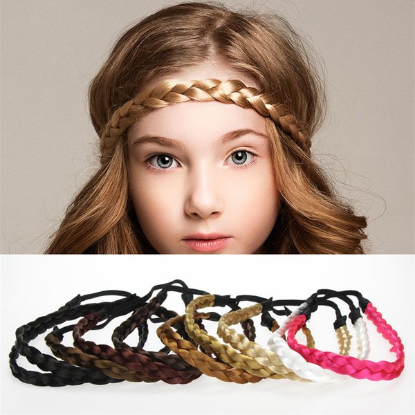 Fashion Girls Women Wig Braid Headbands Kids Hair Accessories Boutique Handmade Elastic Hairbands Kids Rubber Hair Band Headwear Little Girl Hair