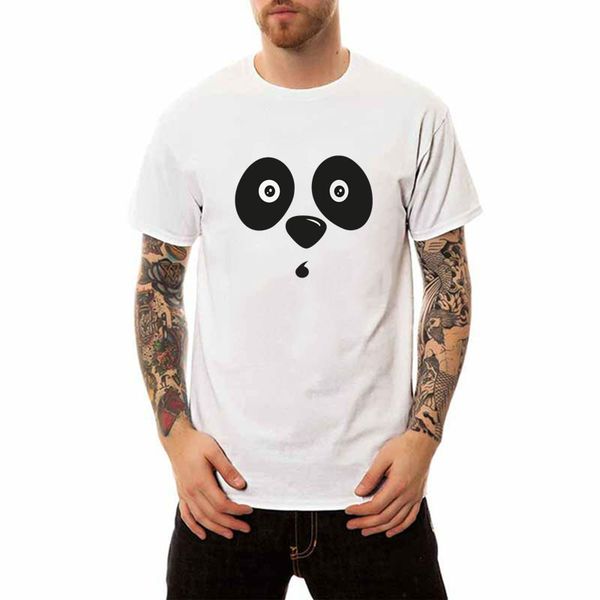 

blusa masculina t shirt panda bear face funny tshirt harajuku casual short sleeve mens t-shirts cartoon style streetwear poleras, White;black