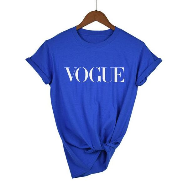 

2019 100% cotton vogue letter printed women breathable tshirt casual women's t shirt ten color women tee shirts, White
