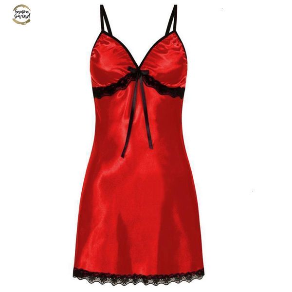 

2019 new arrival womens night dress plus size s-3xl lace bow lingerie babydoll nightwear sleepskirt hip #j05, Black;red