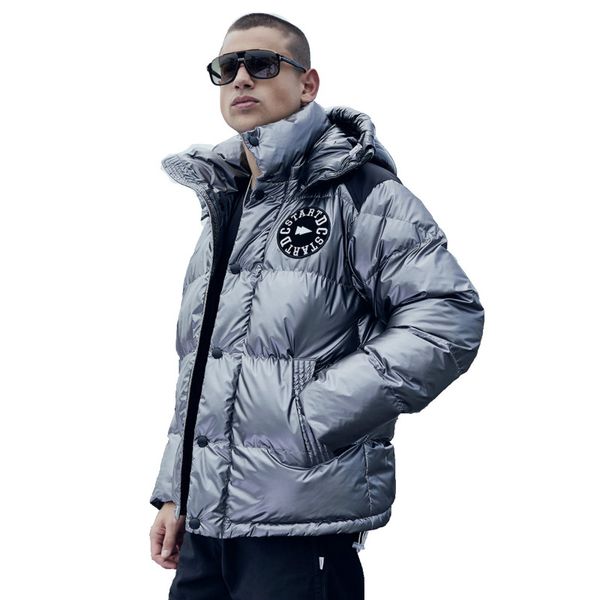 

men designer down coat parkas winter brand fashion letter embroidery print spliced coat luxury casual down jackets for men, Black