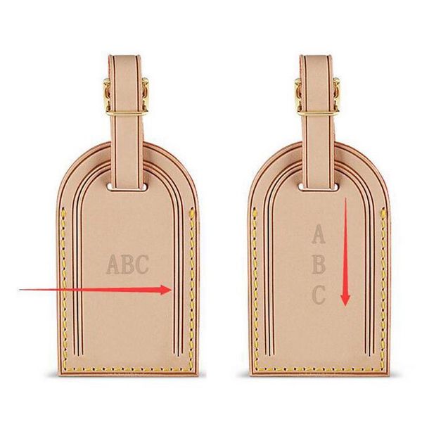 

stamp stamping designer carryall leather id holder removable name tag nametag label bag charm key bell padlock travel duffle l9726538, Black
