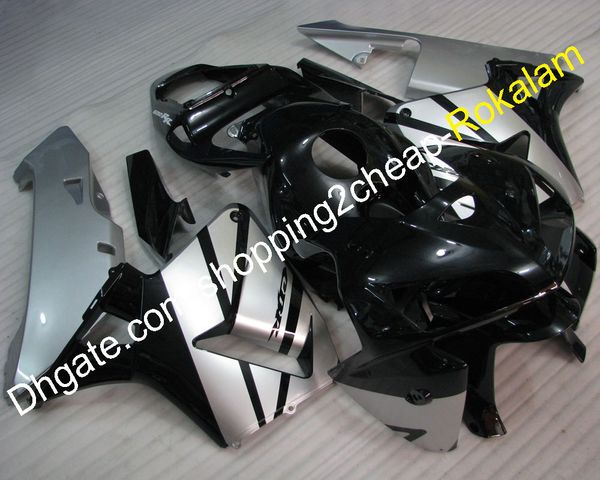 

for honda cbr600rr f5 abs plastic bodywork kit 2005 2006 cbr 600rr cbr600 rr 600f5 05 06 black silver motorcycle fairing (injection molding)